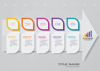Leinwandbilder - 5 steps of arrow infografics template. for your presentation.
