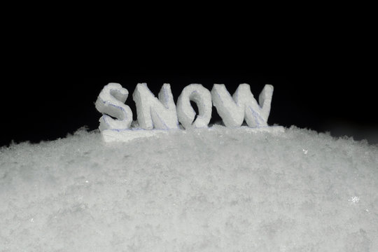 inscription text snow in the snow