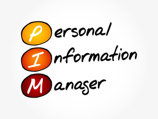 Poster - pim - personal information manager acronym, business concept background
