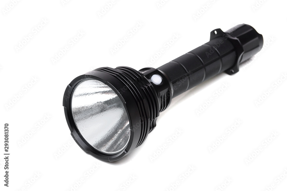 LED torch isolated / Flashlight for camping - obrazy, fototapety, plakaty 