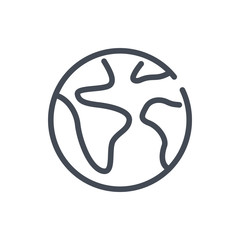 Poster - Earth line icon. Planet and world vector outline sign.