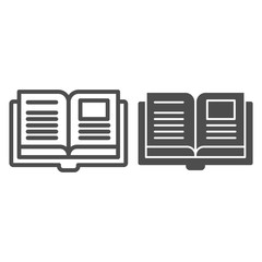 Poster - Magazine line and glyph icon. Open book vector illustration isolated on white. Notebook outline style design, designed for web and app. Eps 10.