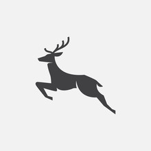 Deer Icon, Deer Illustration, Deer Vector Design Template, Rain Deer Logo