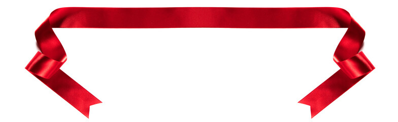 Satin ribbon banner on white