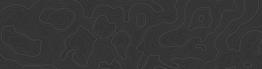 Wall Mural - background of topographic line contour map, black-white design of geographic grid map