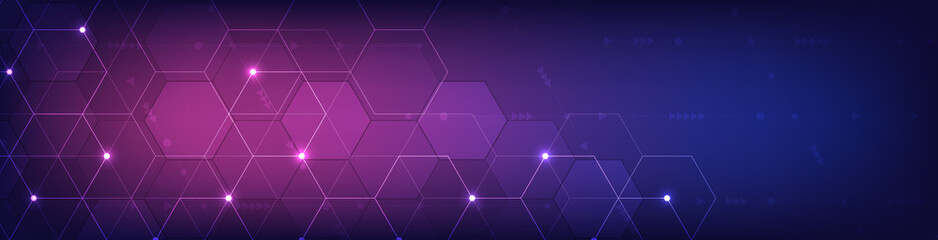 Vector hexagons pattern. Geometric abstract background with simple hexagonal elements. Medical, technology or science design.