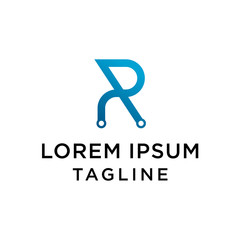 Fototapete - Capital Letter R. Template For Emblem, Logos And Monograms.