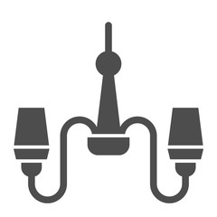 Poster - Chandelier solid icon. Lamp vector illustration isolated on white. Decorative light glyph style design, designed for web and app. Eps 10.