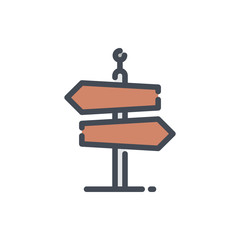 Poster - Signpost color line icon. Road sign vector outline colorful sign.