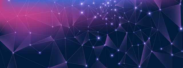 Wall Mural - blue technology illustration. vector big data.