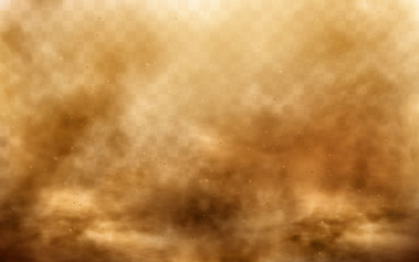 Wall Mural - desert sandstorm, brown dusty cloud or dry sand flying with gust of wind, big explosion realistic te