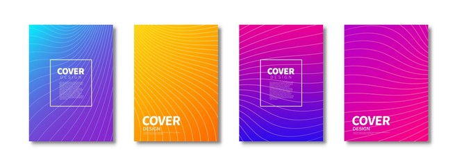Poster - Trendy covers design. Colorful modern gradients. Ready covers template for use in print design.