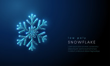 Abstract Snowflake. Low Poly Style Design. Abstract Geometric Background