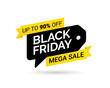 Sale tag. Mega Sale. Black Friday. Design element for sale banners, posters, cards. Special offer on Black Friday. Vector illustration eps 10