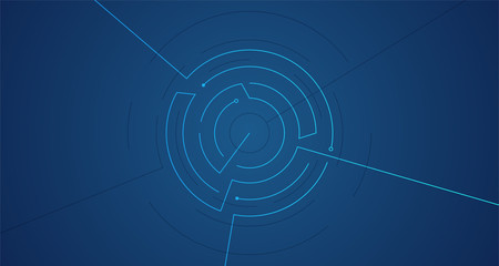 digital abstract crop circle vector illustration. modern cyberspace background design with target geometric line symbol.
