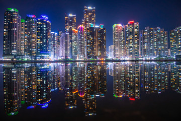 Wall Mural - Busan city at night south korea