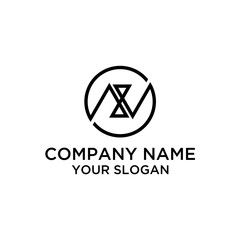 Fototapete - Initial Letter AV Circle logo template vector