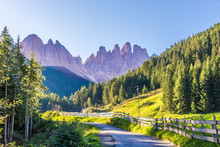 View at the Countryside of Santa Maddalena village in Dolomites - Italy