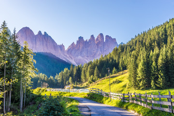 Wall Mural - View at the Countryside of Santa Maddalena village in Dolomites - Italy