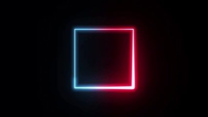 Poster - Neon Logo With Tapered Strokes Shape Background Loop/ 4k animation of an abstract background with neon logo stroke shapes looping