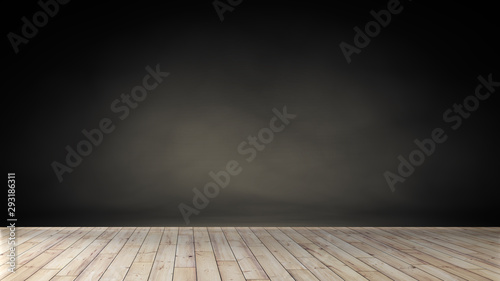 Cuadros en Lienzo Idea of empty room with vintage wooden floor and large wall