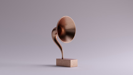 Wall Mural - Bronze Modern Gramophone 3 Quarter Right View 3d illustration 3d render