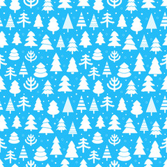 Aufkleber - Winter forest. Seamless vwctor pattern