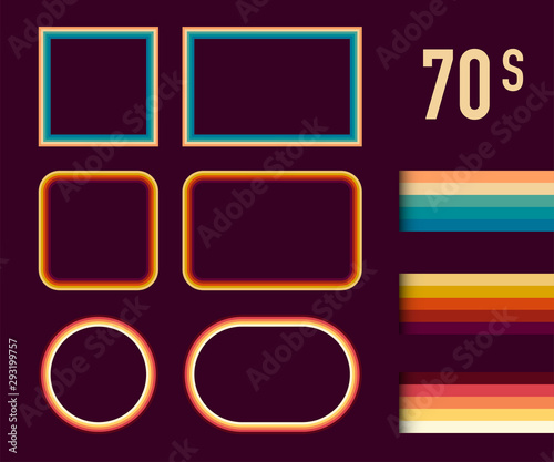 Photographie 1970s Style Museum Picture Frames Vector Set