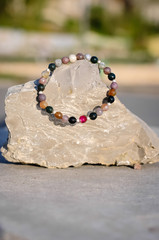 handmade natural stone bracelets sunset light