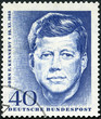 GERMANY - 1964: shows Portrait of John Fitzgerald Kennedy (1917-1963), 35th president of the United States, 1964