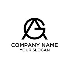 Fototapete - Initial Letter AG, GA Logo Design Template