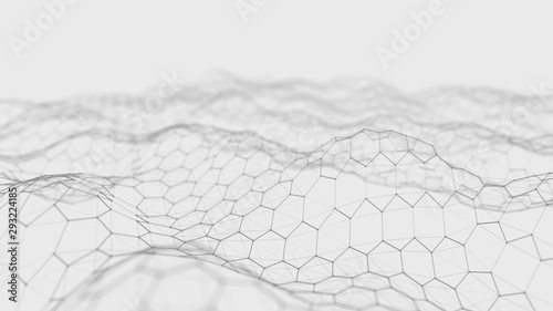 Cuadros en Lienzo Futuristic white hexagon background