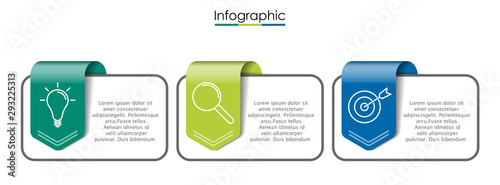 Fotografía Vector infographic template with three steps or options