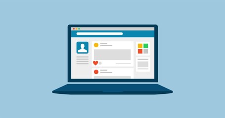 Social media page on a laptop