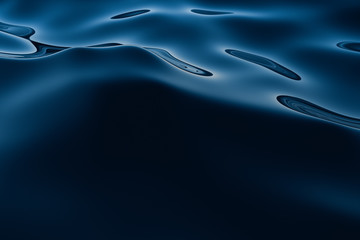 Clear blue ocean background, gradient water surface, 3d rendering.