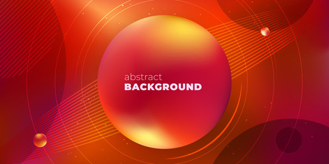 Wall Mural - Red Horizontal Liquid Color Background Design. Fluid Gradient Minimal Shapes Composition. Futuristic Design for Posters. Eps10 vector.