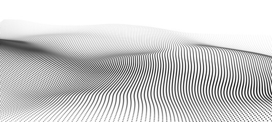 Abstract frame landscape. Vector perspective grid. 3d mesh