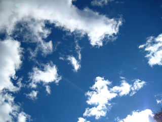 blue sky with white clouds
