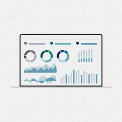 Fototapete - Vector illustration of Data analysis & business information research solution concept with 