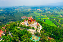 Aerial View Of Wat Pa Phu Hai Long Located On Top Of The Mountain In Nakhon Ratchasima Province, Thailand
