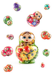 Wall Mural - Beautiful Russian nesting dolls