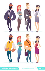 Wall Mural - Collection of charming young entrepreneurs or businessmen and managers. Business people standing togever.