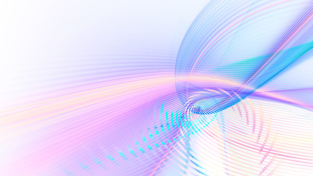 Abstract background element. Fractal graphics series. Composition of glowing lines and mosaic halftone effects. Wide format high resolution image. 3d illustration