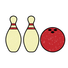 Poster - bowling design vector with texture. retro style color