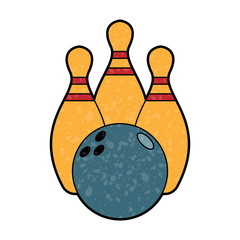 Poster - bowling design vector with texture. retro style color