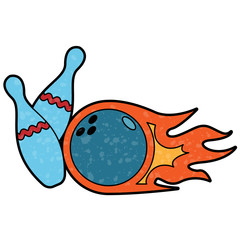 Poster - bowling design vector with texture. retro style color