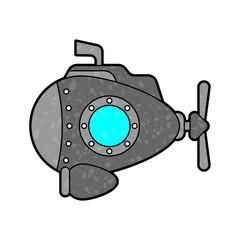Poster - submarine design vector with texture. retro style color