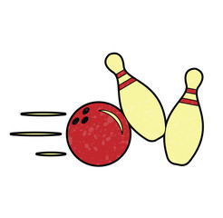 Poster - bowling design vector with texture. retro style color