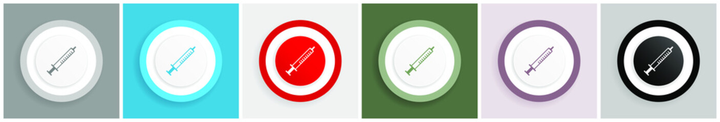 Poster - Medicine icon set, colorful flat design vector illustrations in 6 options for web design and mobile applications