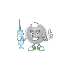 Sticker - Nurse silver coin character mascot in cartoon